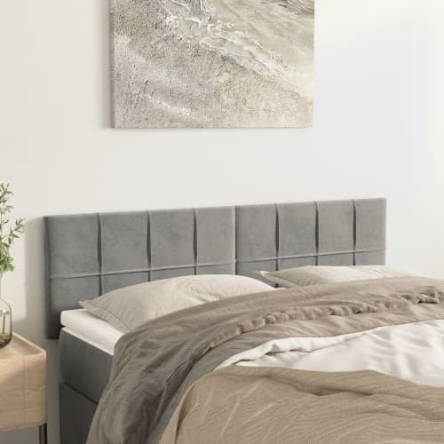 Huvudgavlar 2 st ljusgrå 72x5x78/88 cm sammet