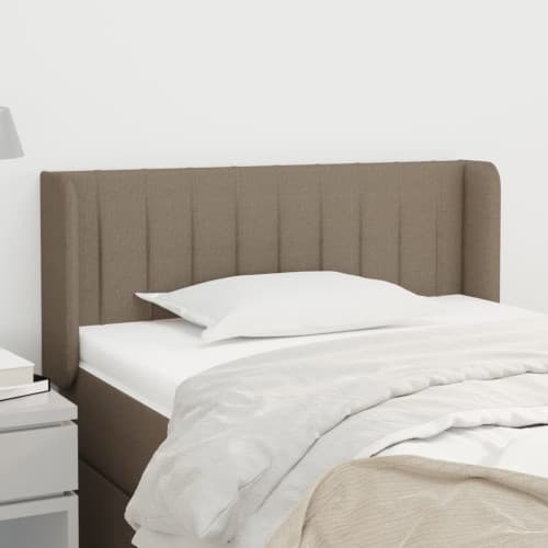 Sänggavel med kanter taupe 103x16x78/88 cm tyg