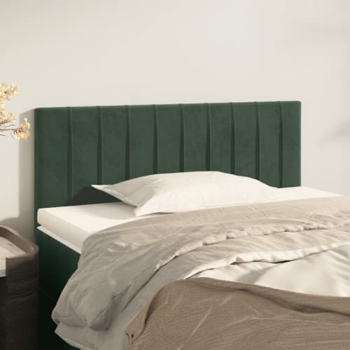 Sänggavel grön 100x5x78/88 cm sammet