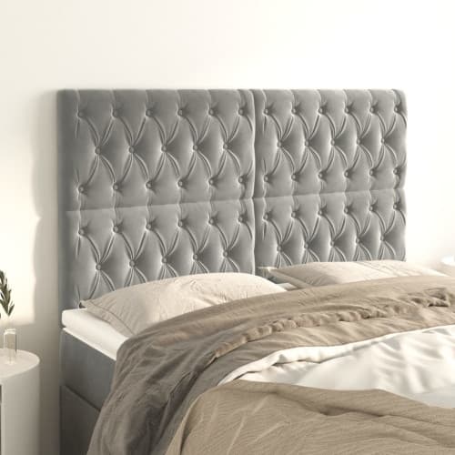 Huvudgavlar 4 st ljusgrå 80x7x78/88 cm sammet