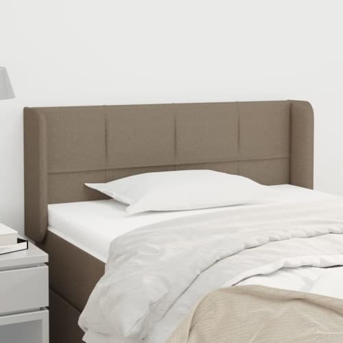 Sänggavel med kanter taupe 83x16x78/88 cm tyg