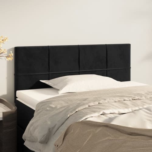 Sänggavel svart 80x5x78/88 cm sammet
