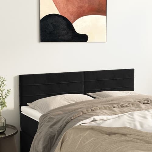 Huvudgavlar 2 st svart 72x5x78/88 cm sammet