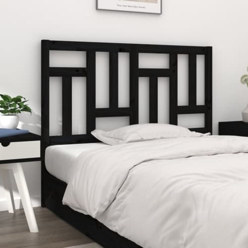 Sänggavel svart 205,5x4x100 cm massiv furu