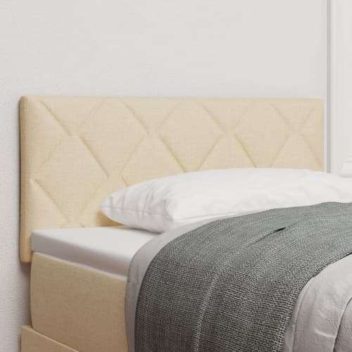 Sänggavel Diamantblock Design Gräddvit 100 cm Tyg