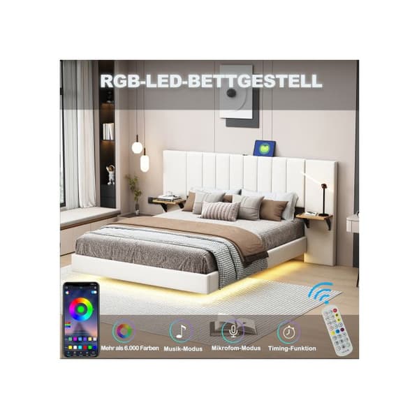 Lit capitonné 140*200 cm, Doldigt sängben, Dubbel, Extra stor huvudgavel, Beige