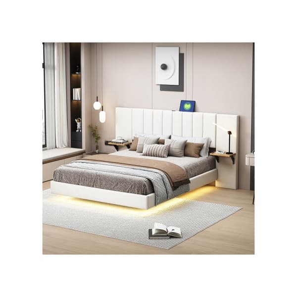 Lit capitonné 140*200 cm, Doldigt sängben, Dubbel, Extra stor huvudgavel, Beige