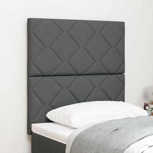 Sänggavel Diamantdela Design Mörkgrå 80 cm Tyg