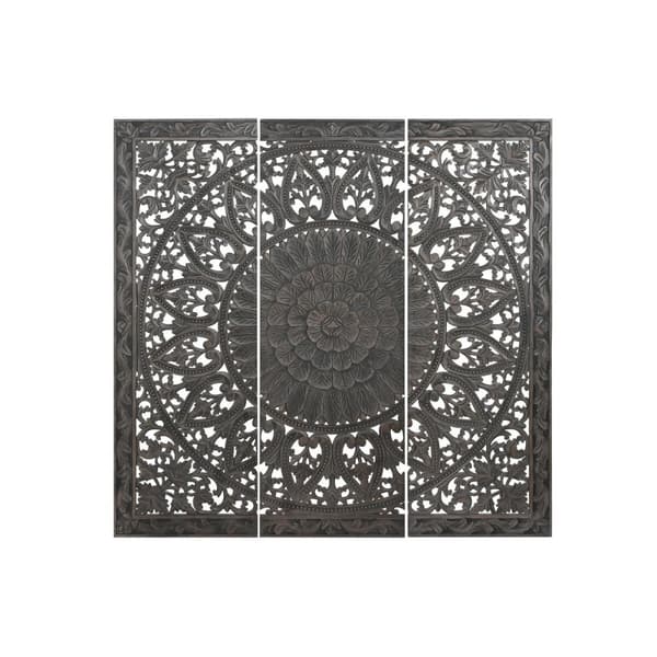 Senge gavl Home ESPRIT Mørke Grå 180 x 3,5 x 180 cm