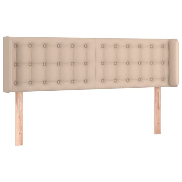 Sänggavel med kanter cappuccino 147x16x78/88 cm konstläder