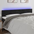 Miniatyrbild 1 av 2: Sänggavel LED svart 200x5x78/88 cm sammet