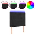 Miniatyrbild 2 av 2: Sänggavel LED svart 100x5x118/128 cm sammet
