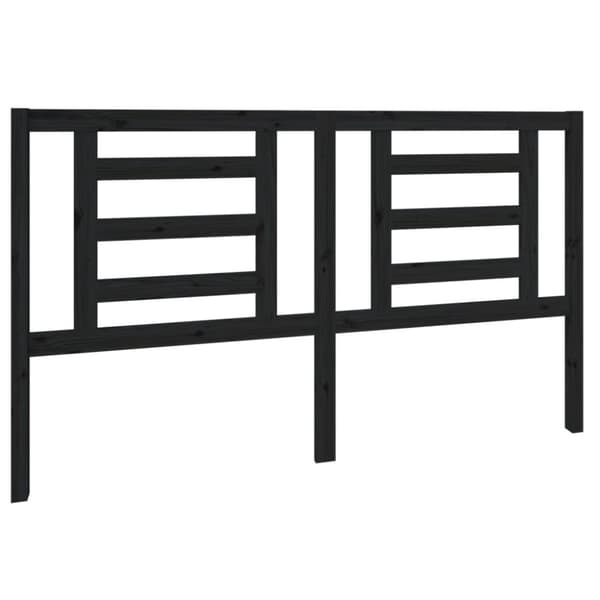 Sänggavel svart 166x4x100 cm massiv furu