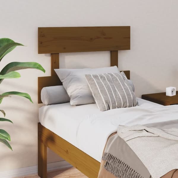 Sänggavel honungsbrun 103,5x3x81 cm massiv furu