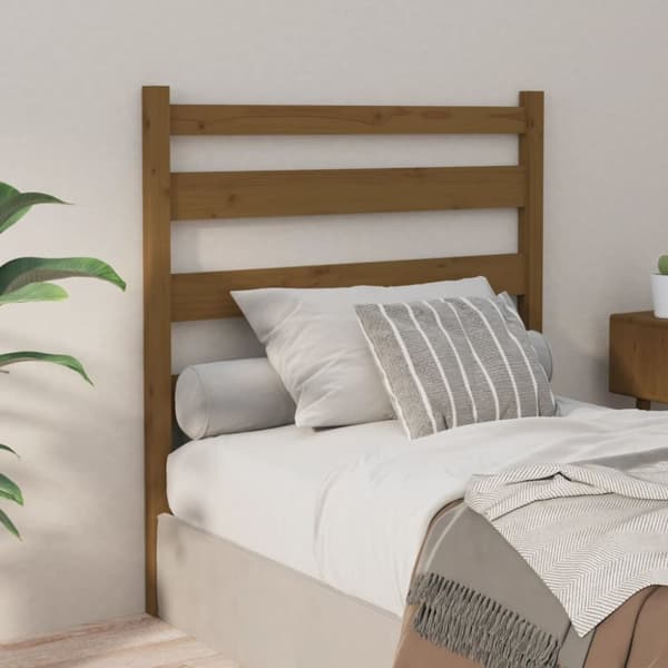 Sänggavel honungsbrun 81x4x100 cm massiv furu