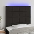 Miniatyrbild 1 av 2: Sänggavel LED svart 80x5x118/128 cm tyg