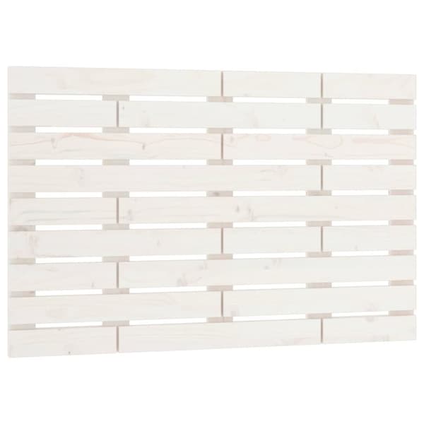 Väggmonterad huvudgavel vit 96x3x63 cm massiv furu