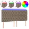 Miniatyrbild 2 av 2: Sänggavel LED taupe 180x7x118/128 cm tyg
