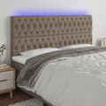 Miniatyrbild 1 av 2: Sänggavel LED taupe 180x7x118/128 cm tyg