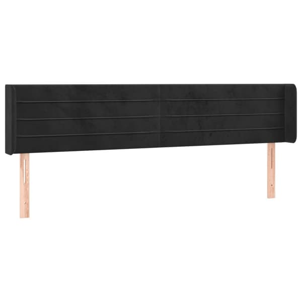 Sänggavel med kanter svart 183x16x78/88 cm sammet