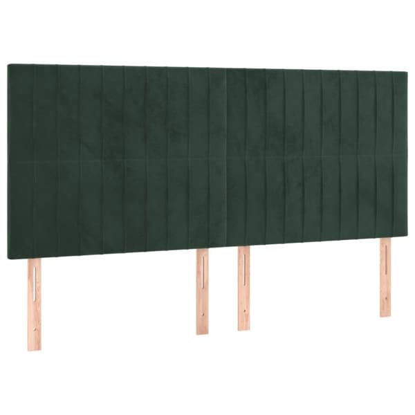Huvudgavlar 4 st mörkgrön 80x5x78/88 cm sammet