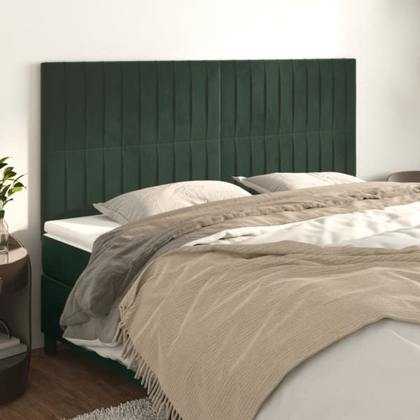 Huvudgavlar 4 st mörkgrön 80x5x78/88 cm sammet