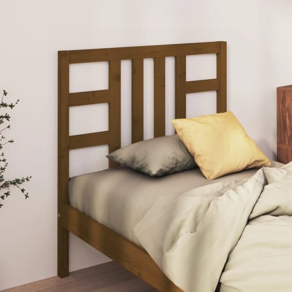 Sänggavel honungsbrun 96x4x100 cm massiv furu