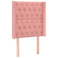 Miniatyrbild 2 av 2: Sänggavel med kanter rosa 83x16x118/128 cm sammet