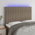 Miniatyrbild 1 av 2: Sänggavel LED taupe 144x5x118/128 cm tyg