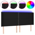 Miniatyrbild 2 av 2: Sänggavel LED svart 203x16x118/128 cm tyg