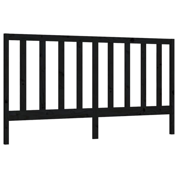 Sänggavel svart 206x4x100 cm massiv furu