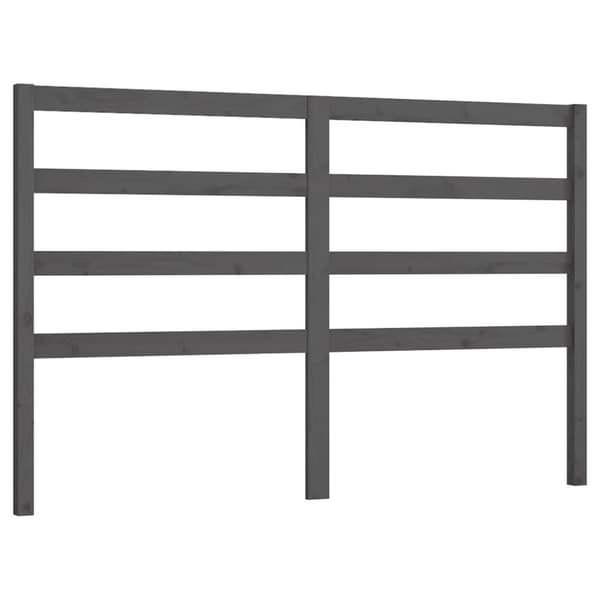 Sänggavel grå 126x4x100 cm massiv furu