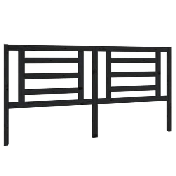 Sänggavel svart 186x4x100 cm massiv furu