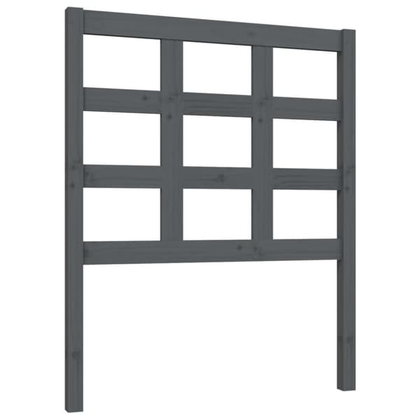 Sänggavel grå 80,5x4x100 cm massiv furu