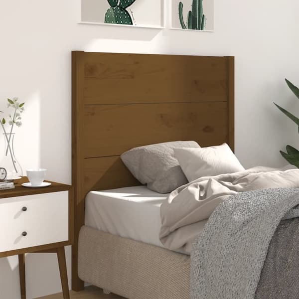 Sänggavel honungsbrun 96x4x100 cm massiv furu