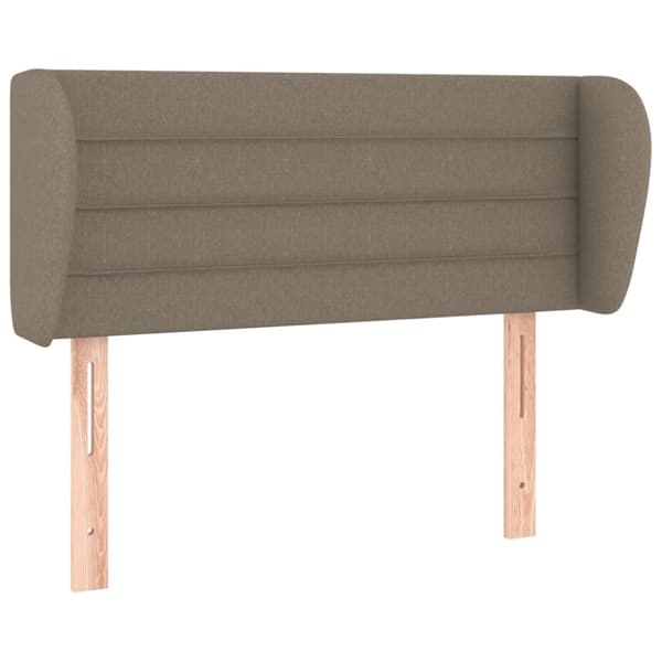 Sänggavel med kanter taupe 103x23x78/88 cm tyg