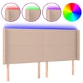 Miniatyrbild 2 av 2: Sänggavel LED cappuccino 183x16x118/128 cm konstläder