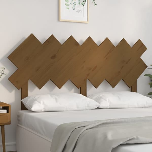 Sänggavel honungsbrun 141x3x80,5 cm massiv furu