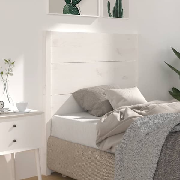 Sänggavel vit 106x4x100 cm massiv furu
