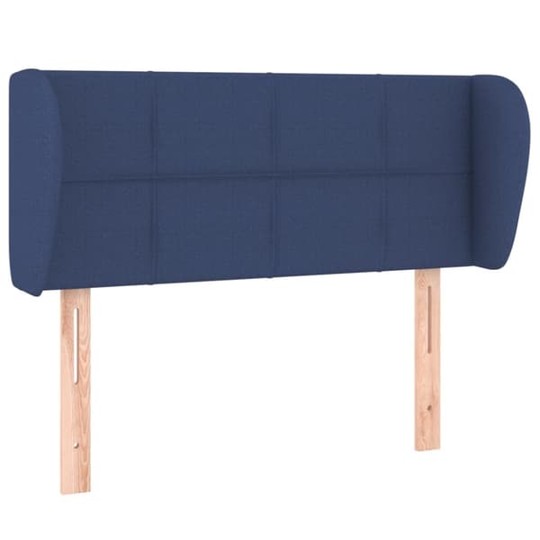 Sänggavel med kanter blå 83x23x78/88 cm tyg