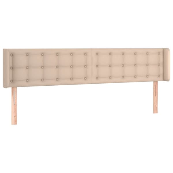 Sänggavel med kanter cappuccino 163x16x78/88 cm konstläder