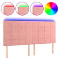 Miniatyrbild 2 av 2: Sänggavel LED rosa 160x5x118/128 cm sammet