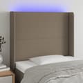 Miniatyrbild 1 av 2: Sänggavel LED taupe 103x16x118/128 cm tyg