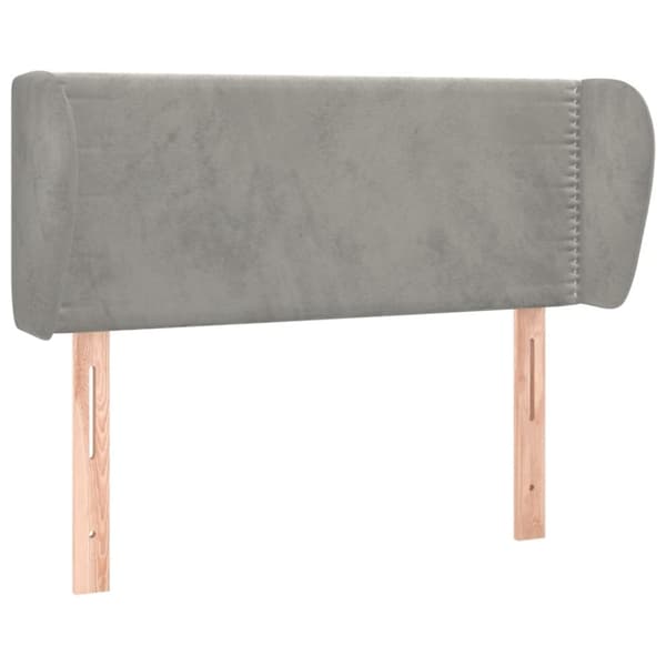 Sänggavel med kanter ljusgrå 93x23x78/88 cm sammet