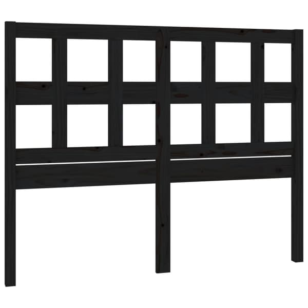 Sänggavel svart 145,5x4x100 cm massiv furu