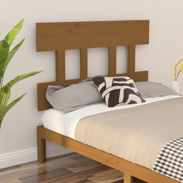 Sänggavel honungsbrun 93,5x3x81 cm massiv furu