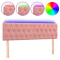 Miniatyrbild 2 av 2: Sänggavel LED rosa 144x7x78/88 cm sammet