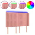 Miniatyrbild 2 av 2: Sänggavel LED rosa 147x16x118/128 cm sammet