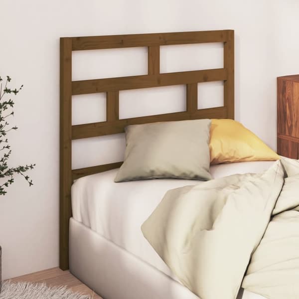 Sänggavel honungsbrun 81x4x100 cm massiv furu