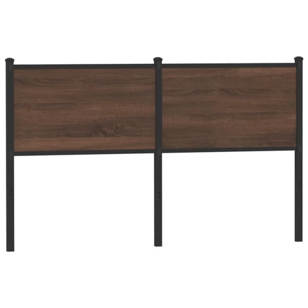Sänggavel brun ek 135 cm konstruerat trä och stål